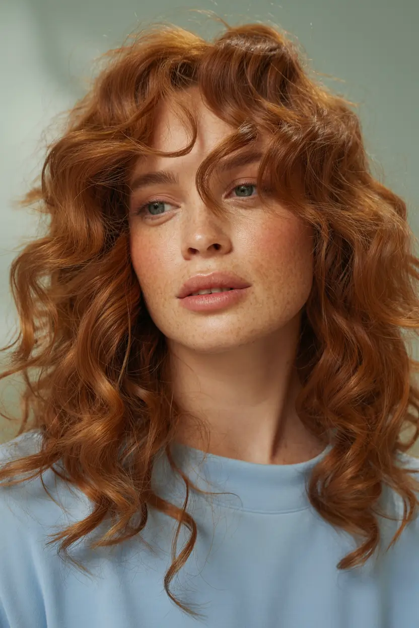 hair color for tan skin short hair Soft Auburn Curls