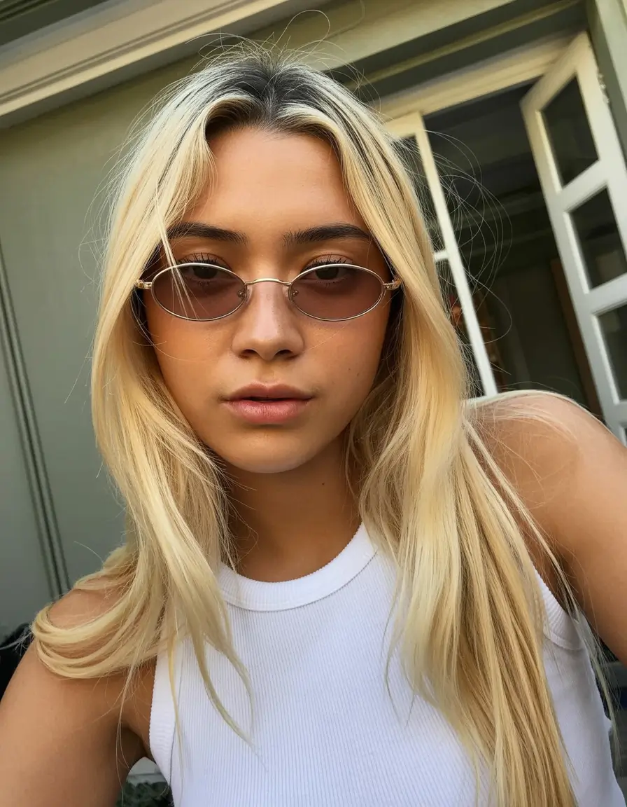 hair color for tan skin asian long hair Vanilla Blonde Layers