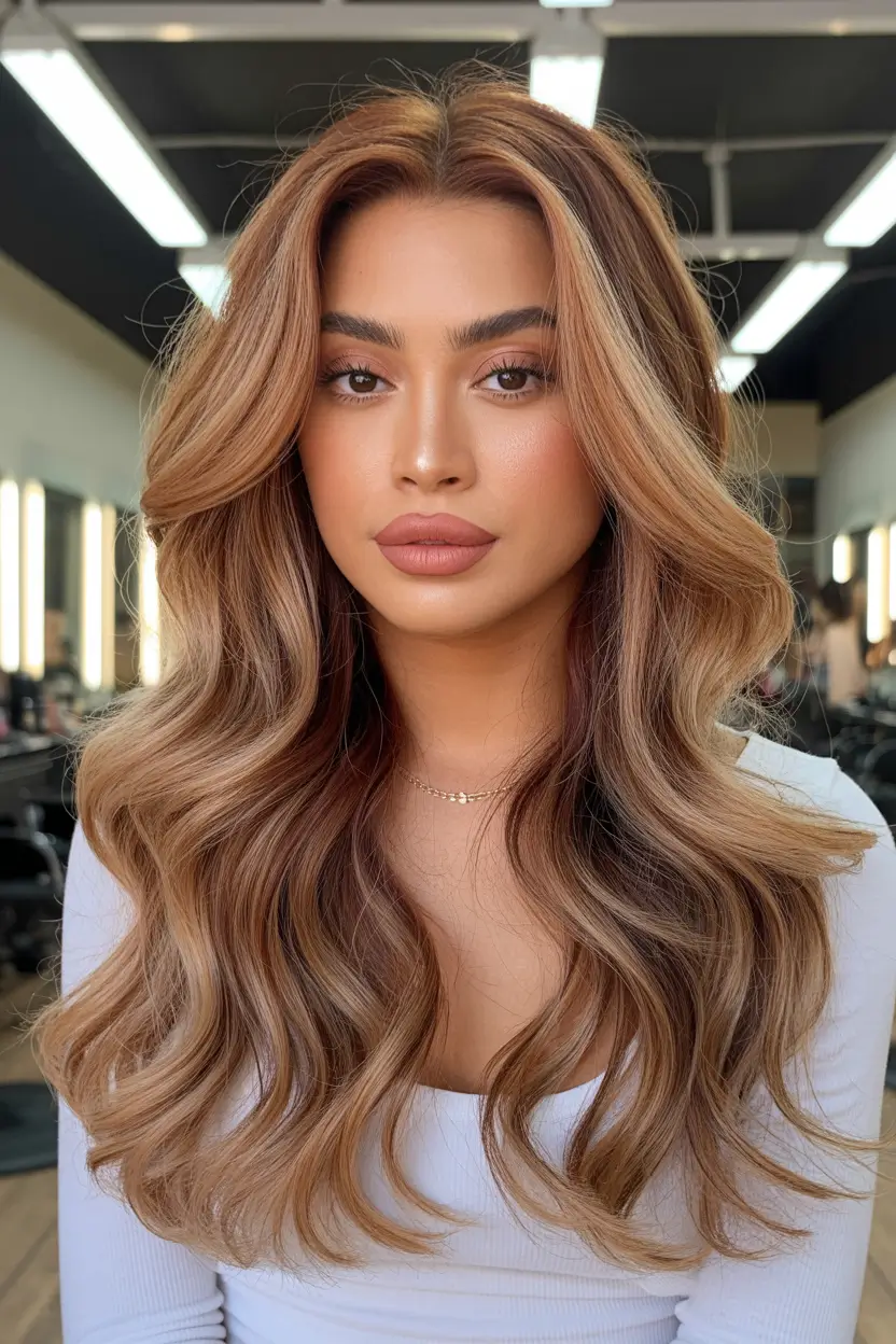 hair color for tan skin women Caramel Glaze Perfection