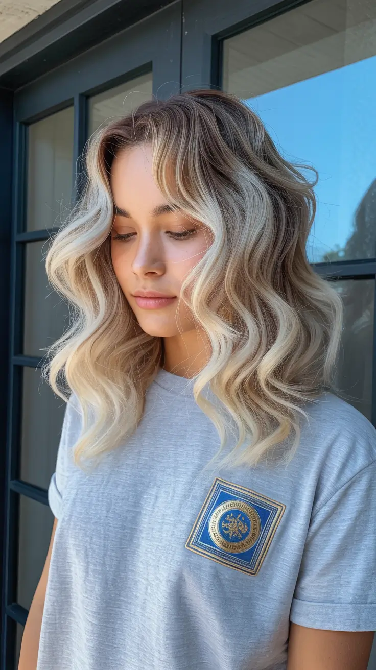 hair color warm skin tone Milk Tea Blonde with a Modern Twist