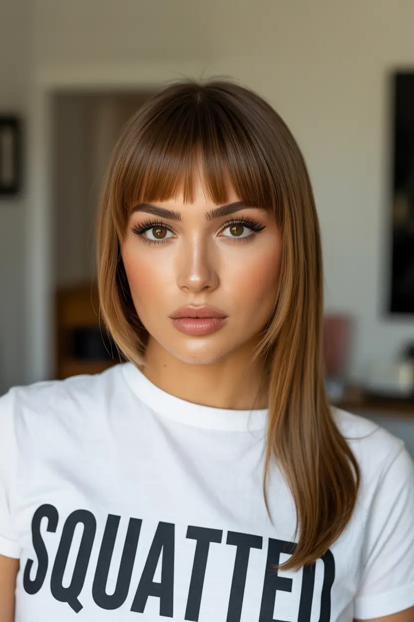 hair color warm skin tone Hazelnut Sleek Perfection