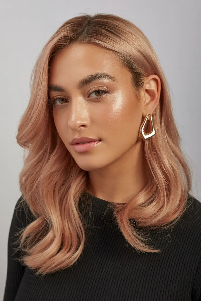 hair color warm skin tone Rose Gold Serenity