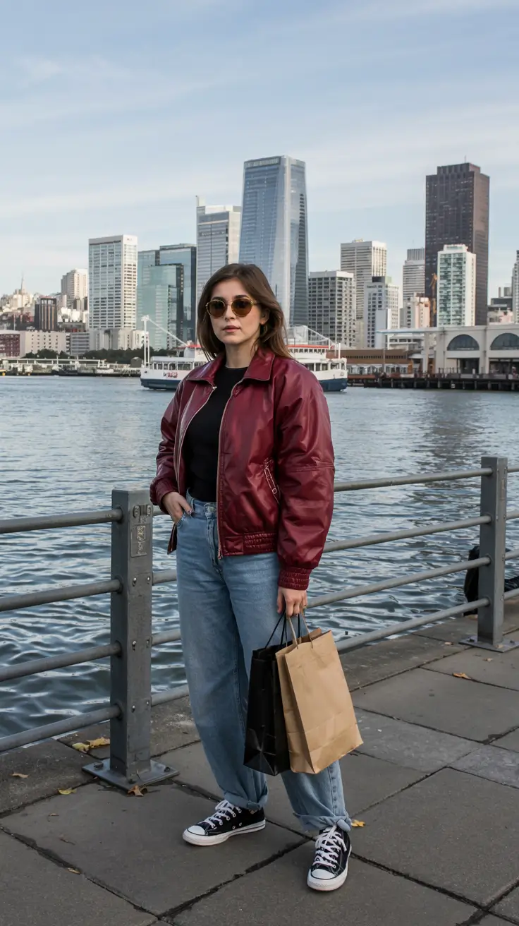 new york outfits fall Maroon Confidence