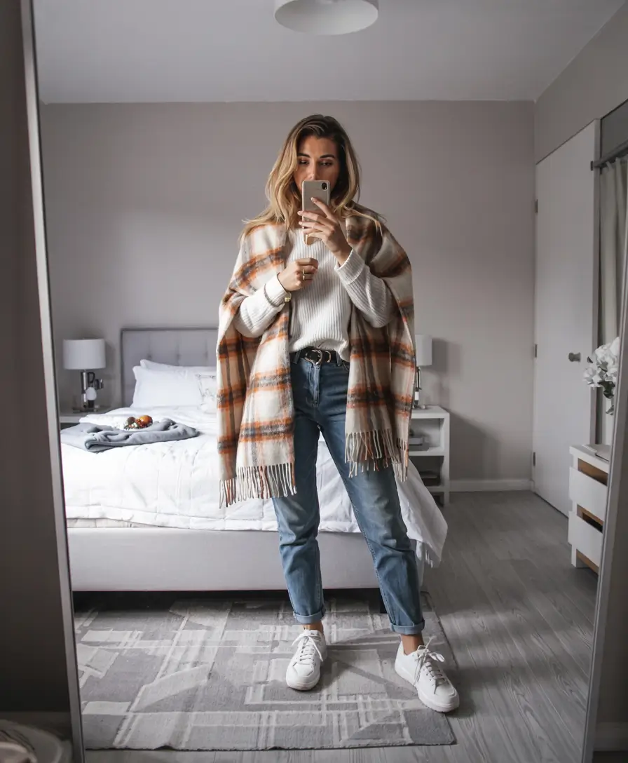 new york outfits fall Soft Plaid Layers for Cozy Days