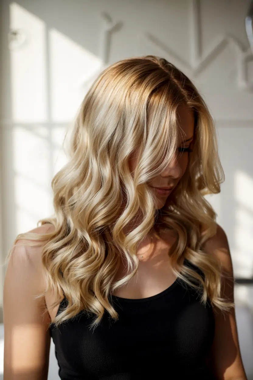 blonde hair color 2026 Golden Hour Curls