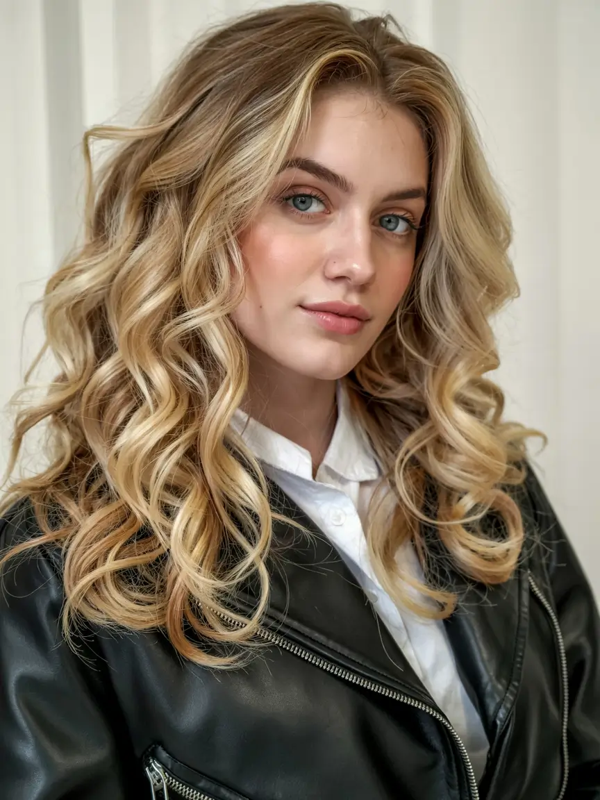 blonde hair color 2026 Champagne Blonde Curls