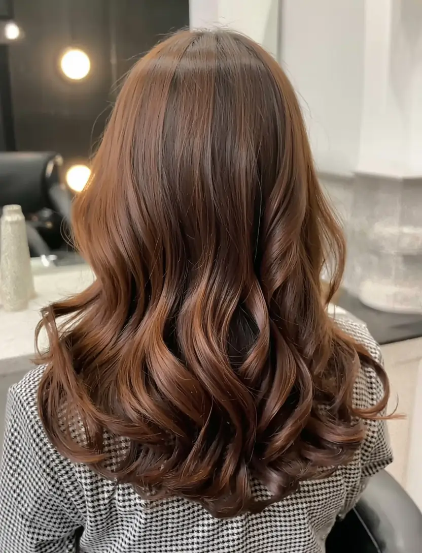brown hair colors 2026 ideas Cocoa Ribbon Waves