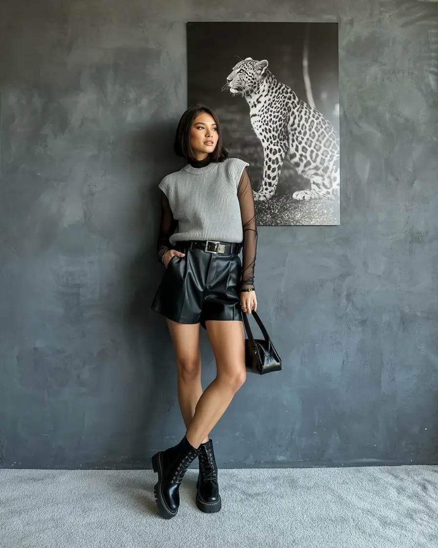 brunch outfits 2026 Edgy Monochrome with a Feminine Twist