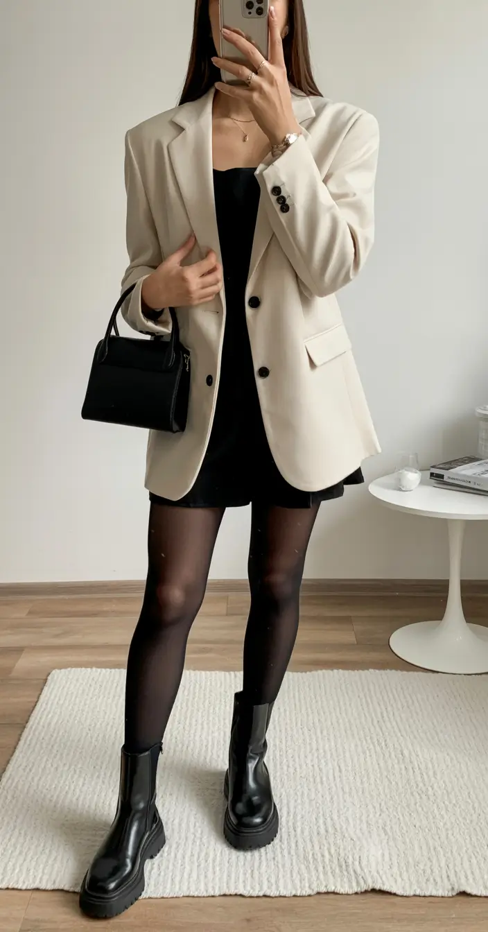 brunch outfits 2026 Minimalist Cream and Black Perfection