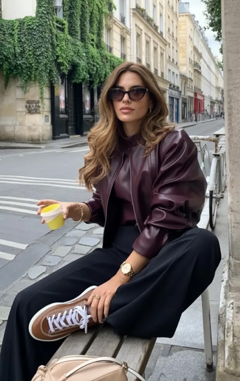 brunch-outfits-2026-burgundy-leather-dreams