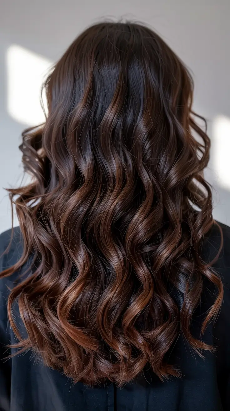 brunette hair color 2026 Dark Mocha Curls