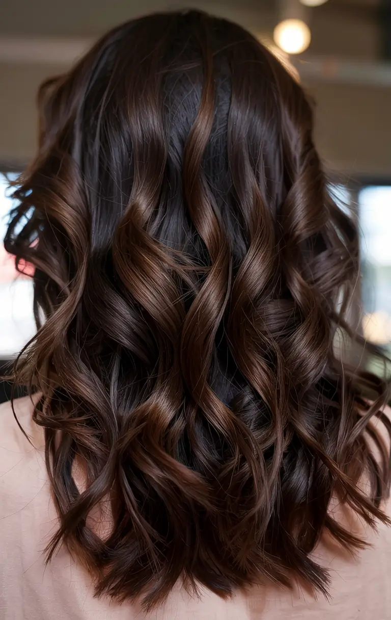 brunette hair color 2026 Deep Cocoa Curls