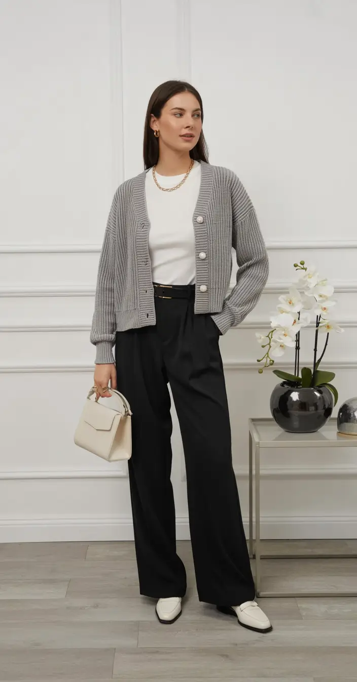 capsule wardrobe outfits 2026 Soft Winter Neutrals with Structure