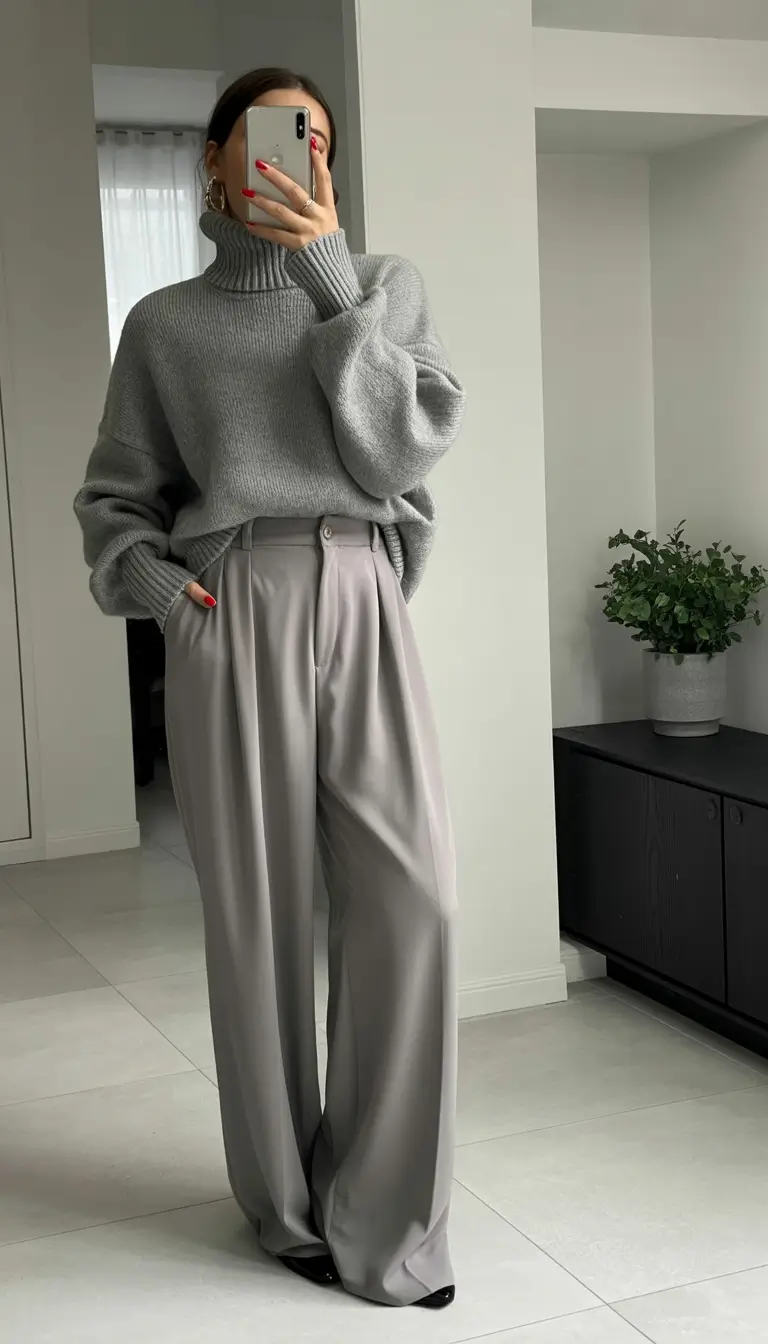 capsule wardrobe outfits 2026 Grey Monochrome Magic