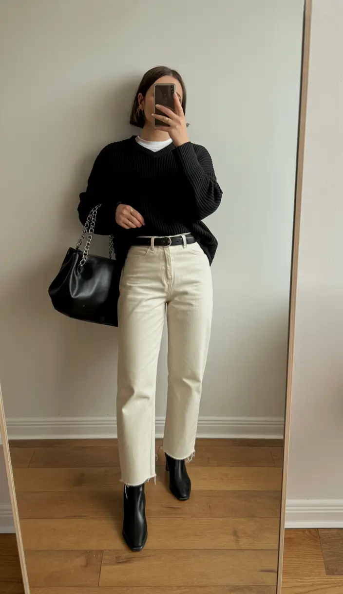 capsule wardrobe outfits 2026 Monochrome Ease in Everyday Layers