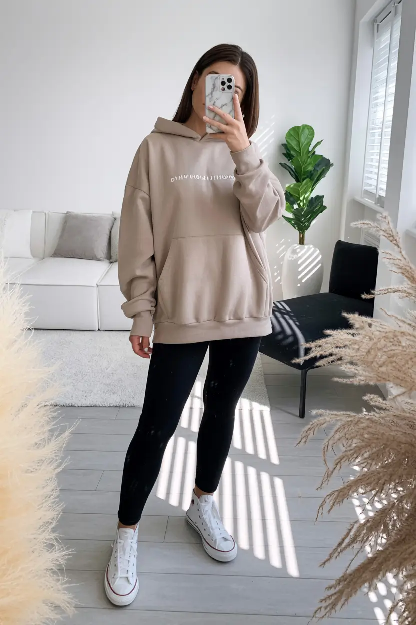 capsule wardrobe outfits autumn Playful Comfort in Soft Neutrals