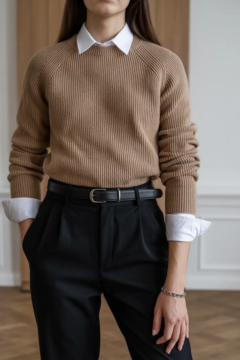 capsule wardrobe outfits work Refined Neutrals with a Structured Twist