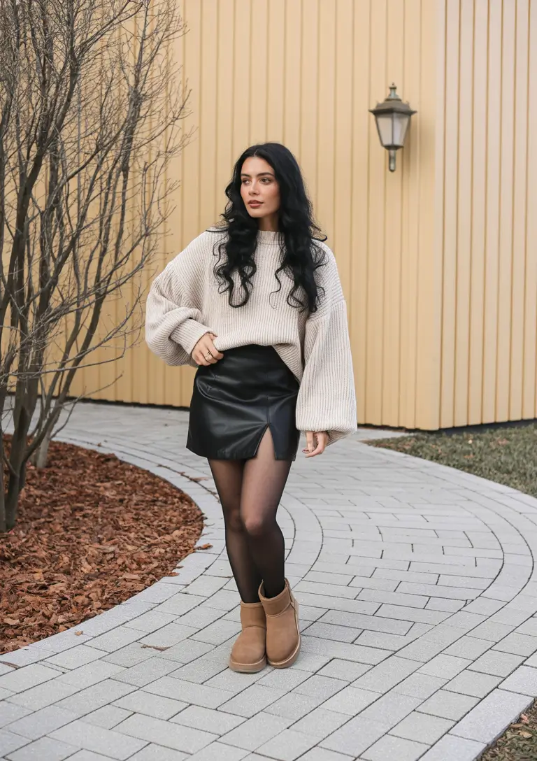 ugg outfits aesthetic Modern Edge Meets Soft Warmth