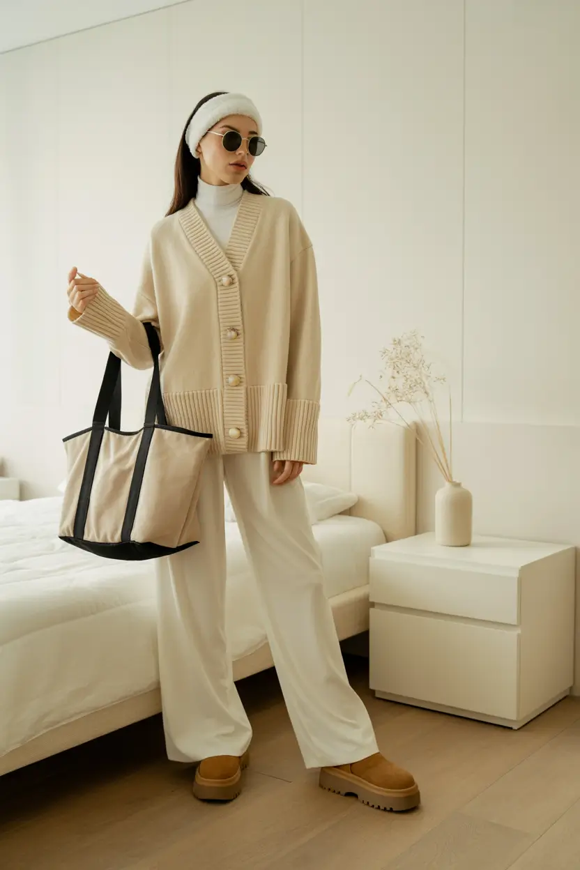 ugg outfits aesthetic Minimalist Elegance in Cream