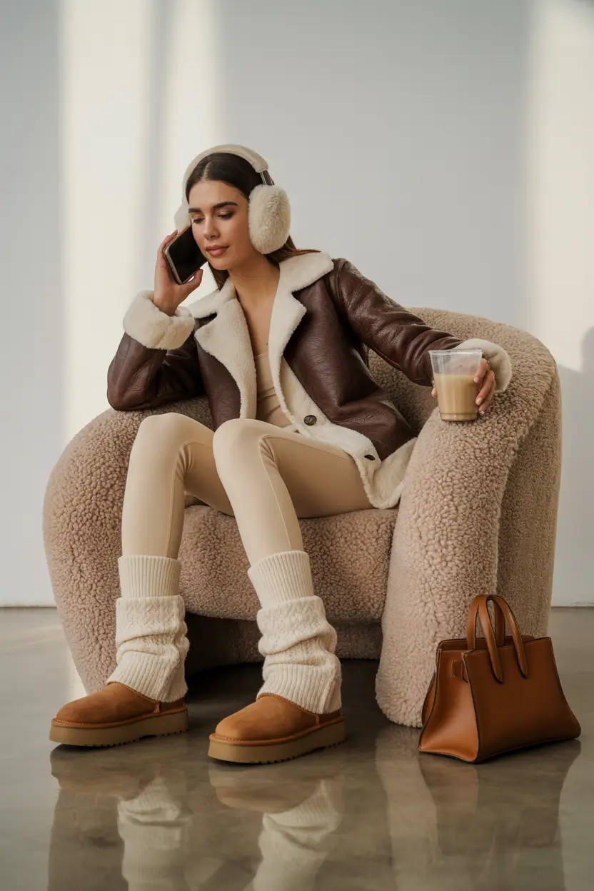 ugg outfits winter Warm Latte Layers and Luxe Textures