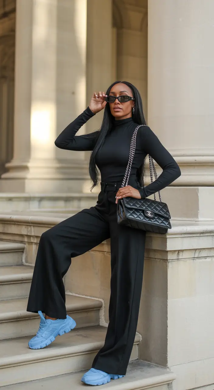 outfits for black women streetwear Effortless Power in Monochrome
