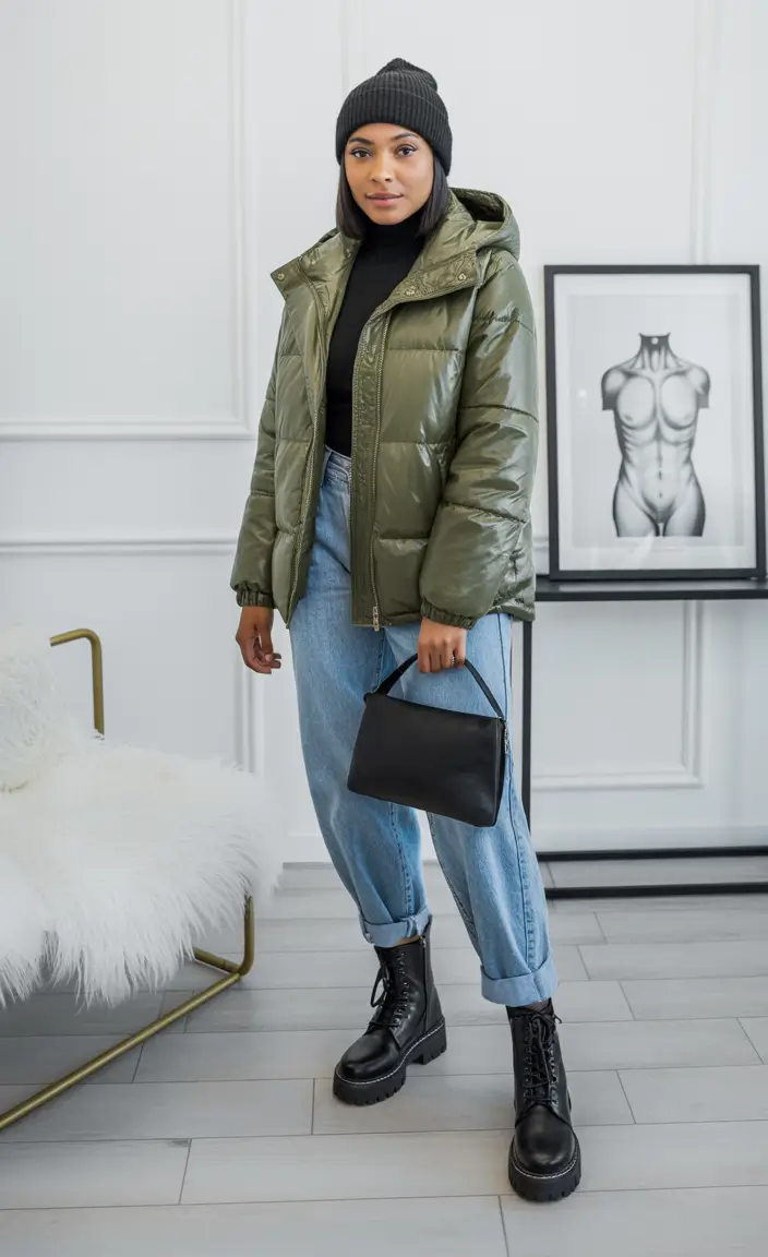 outfits for black women winter Winter Utility with a Soft Edge