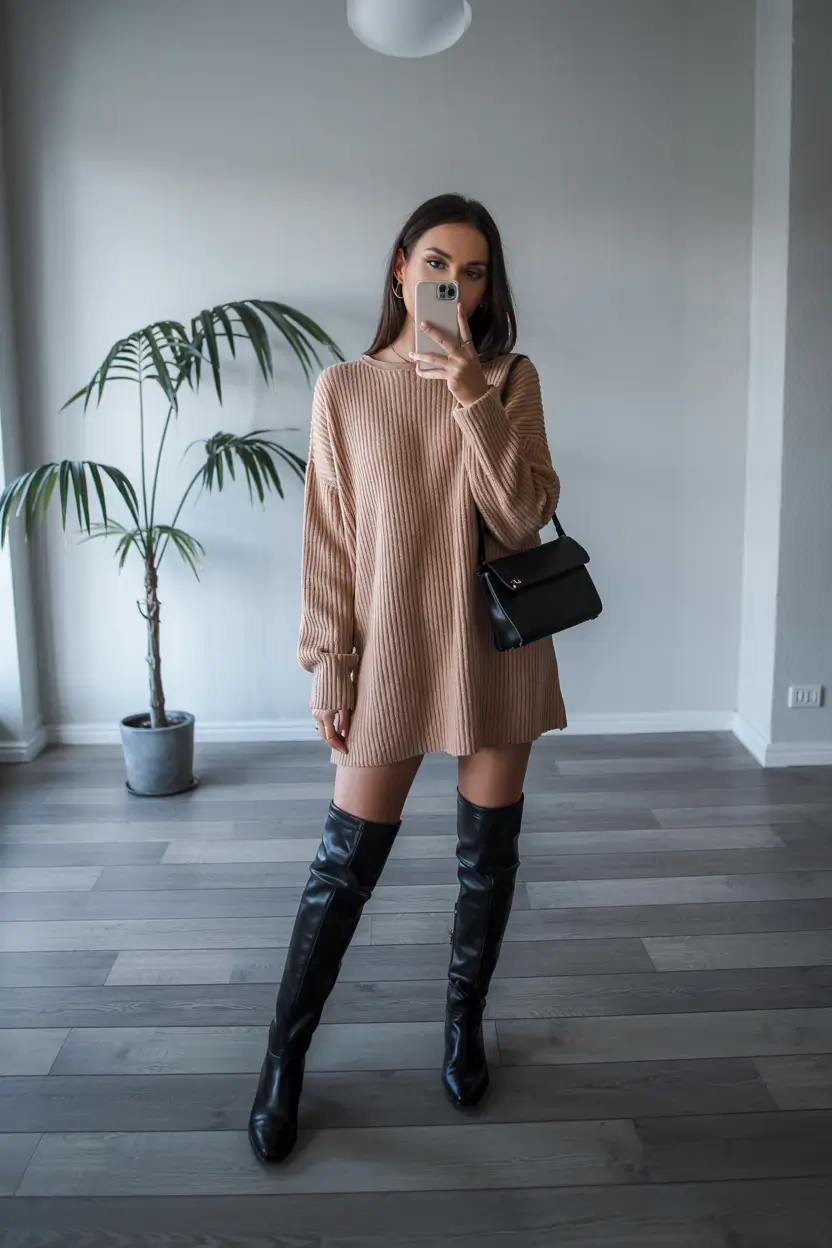 sweater outfits women Minimal Glamour: The Sweater Dress Takeover