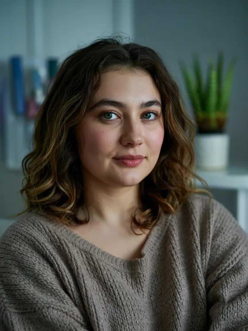 chubby face haircut inspiration 2026 Soft Curly Lob with Natural Volume