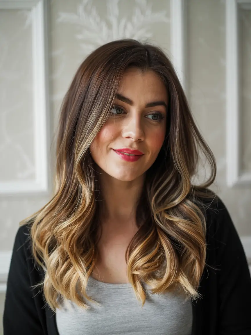 dark blonde hair color 2026 Golden Ombre Flow