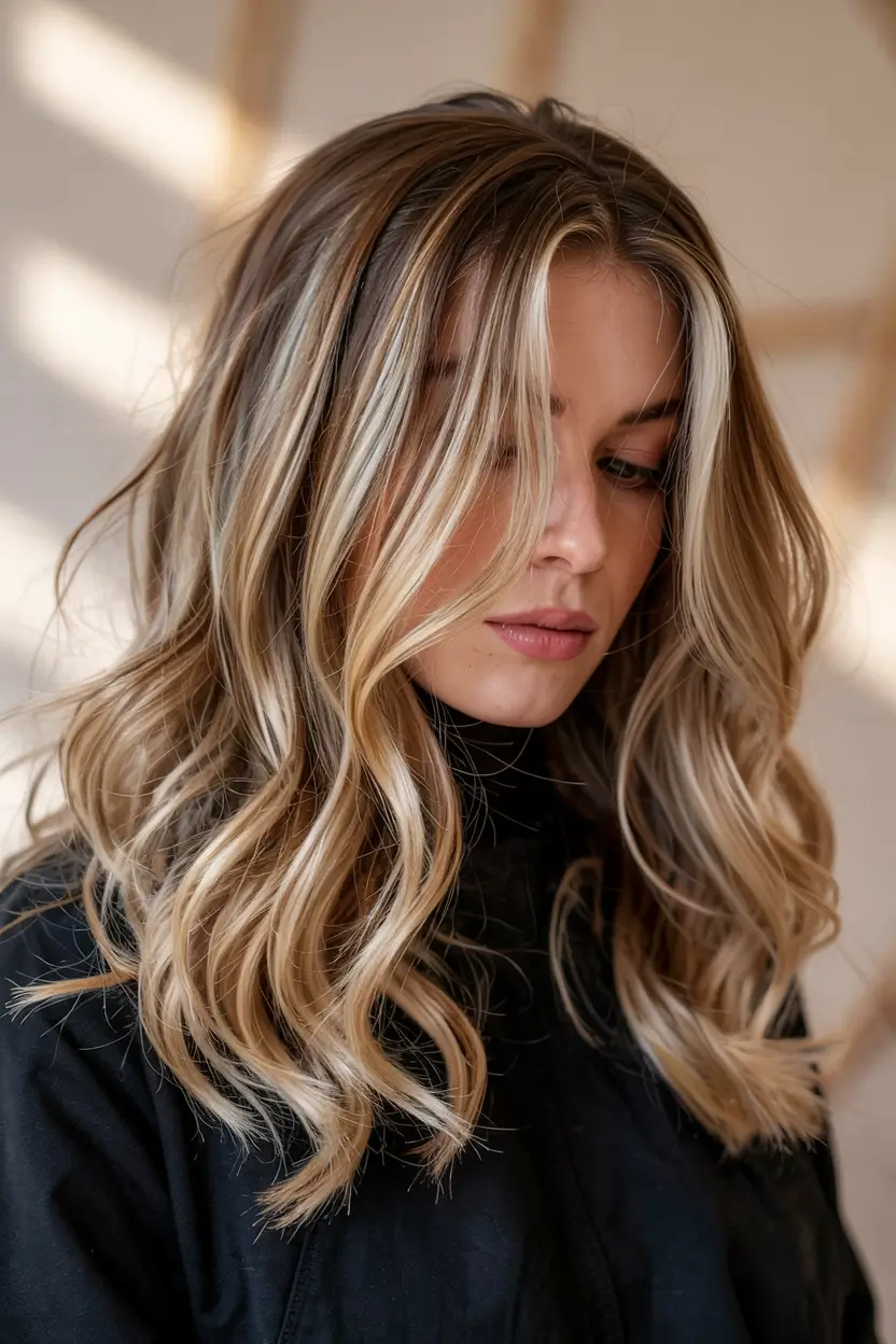 dark blonde hair color 2026 modern money piece blonde