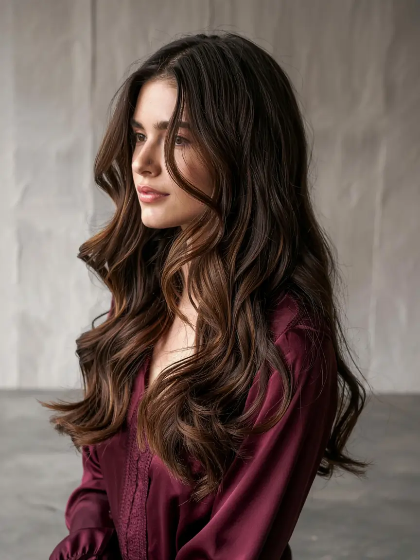 dark brown hair color 2026 cinnamon glazed flow