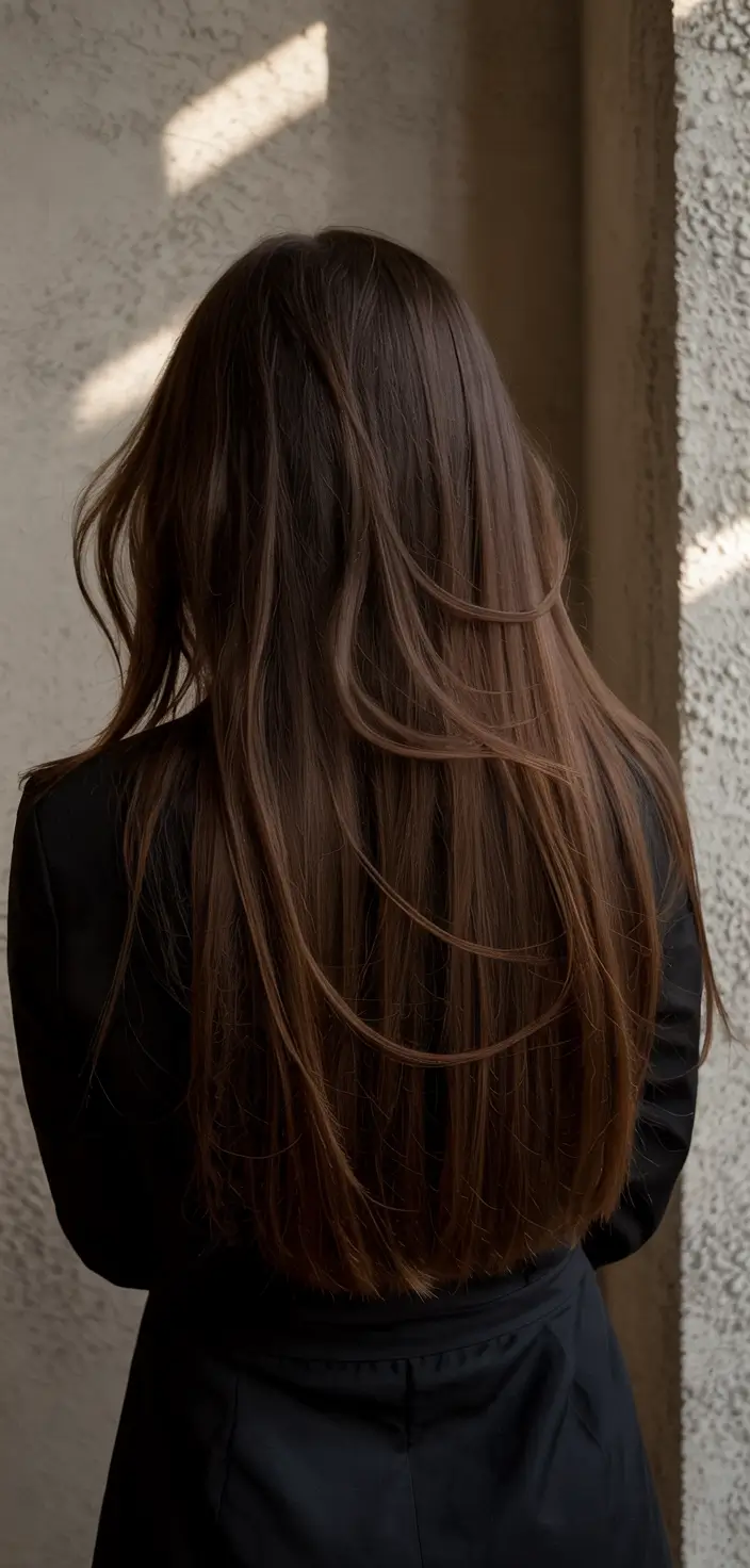 dark brown hair color 2026 Soft Mocha Sleek