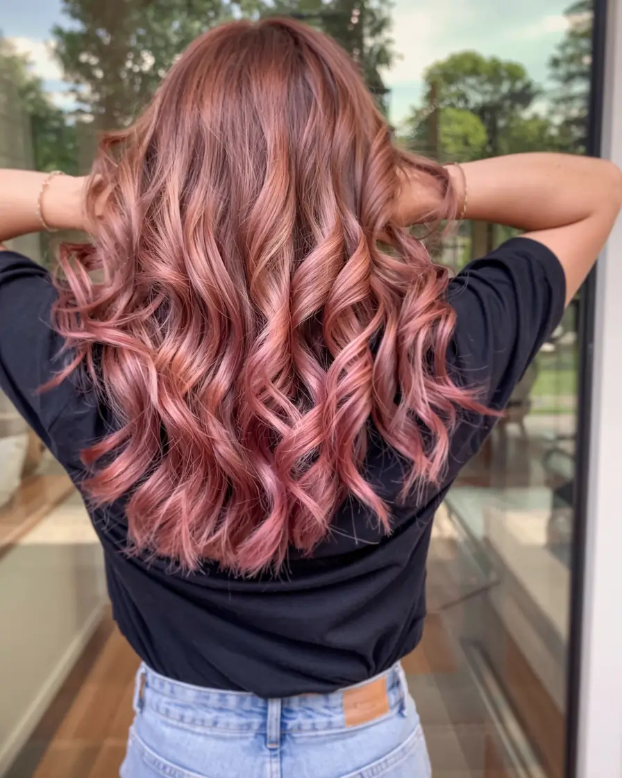 hair color ideas 2026 Rosewood Dream Curls