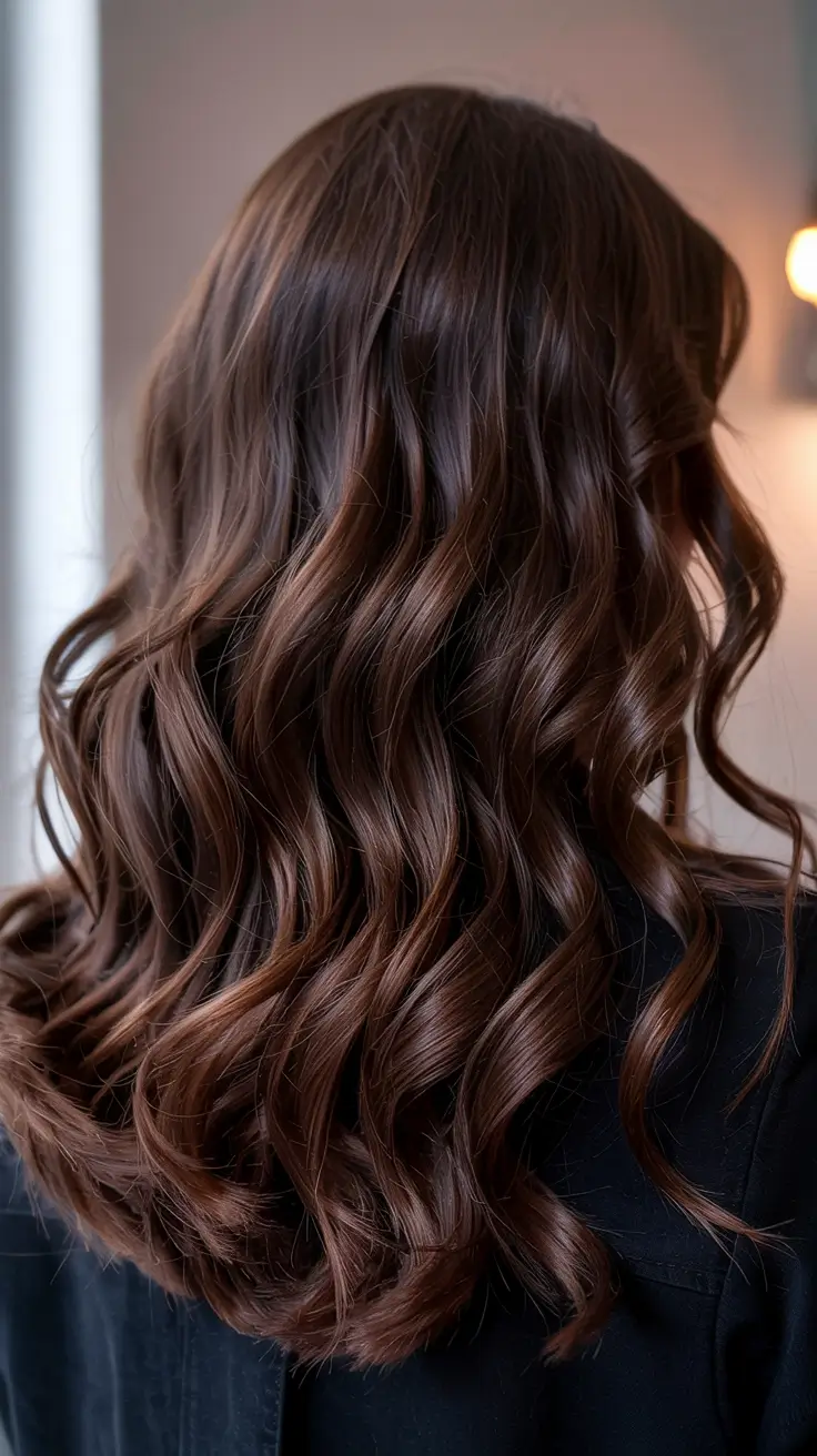 hair color 2026 Glossy Mahogany Waves