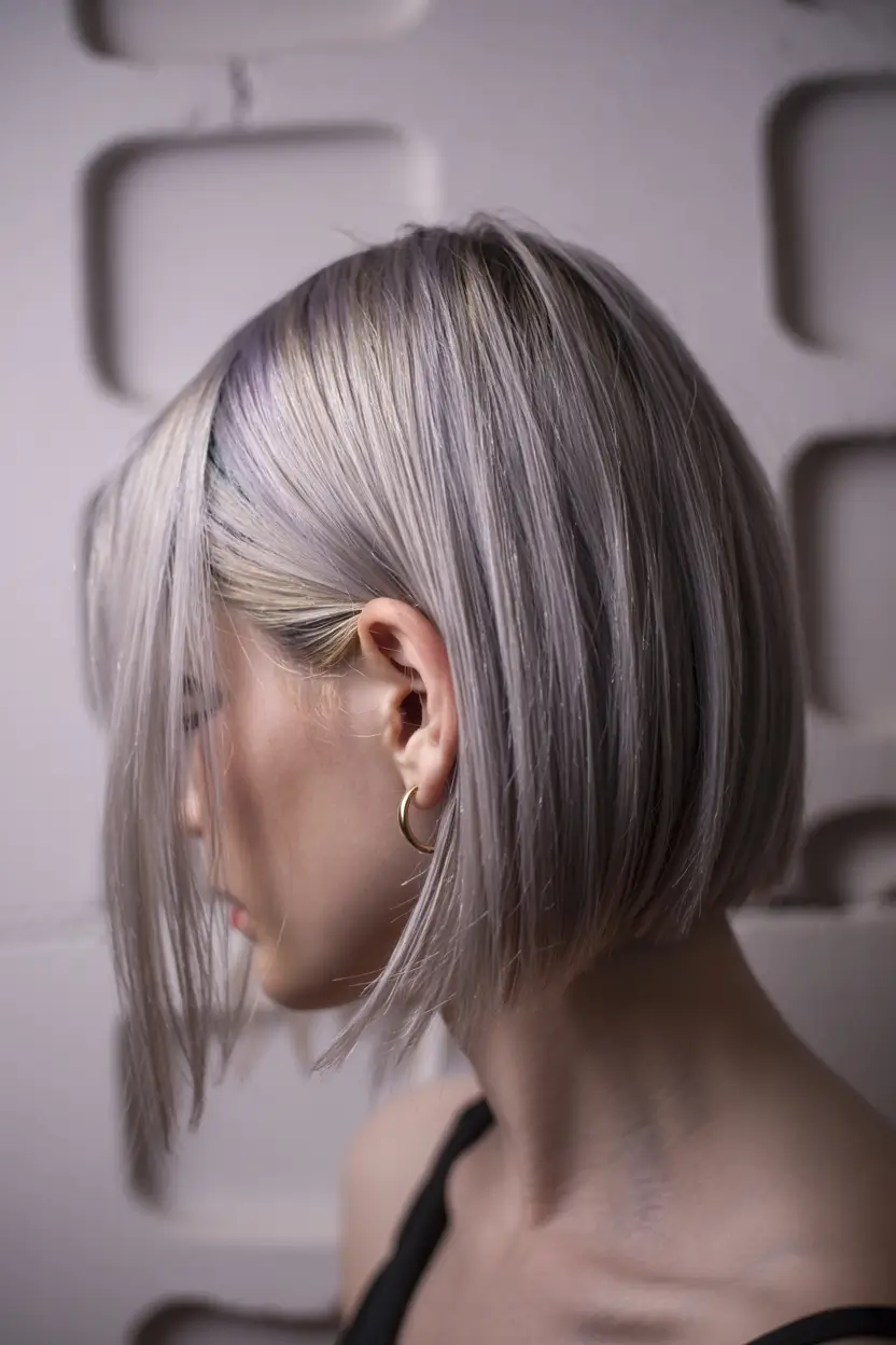 hair color 2026 Frosted Metallic Bob