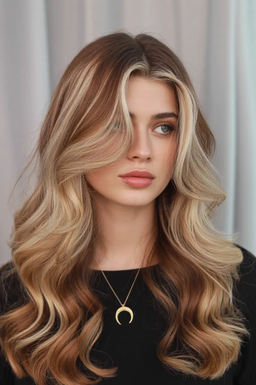 Honey blonde hair color 2026 Soft Contrast Balayage