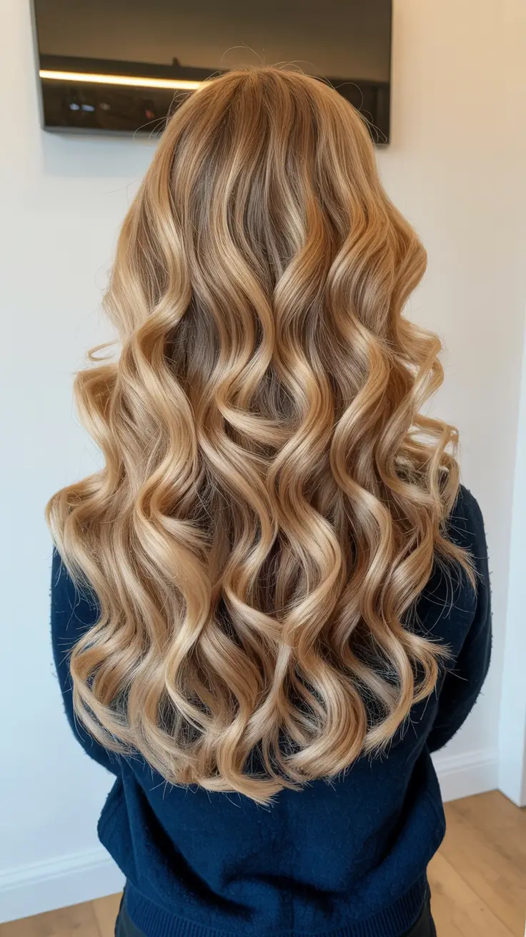 Honey blonde hair color 2026 Beachy Spiral Honey Waves