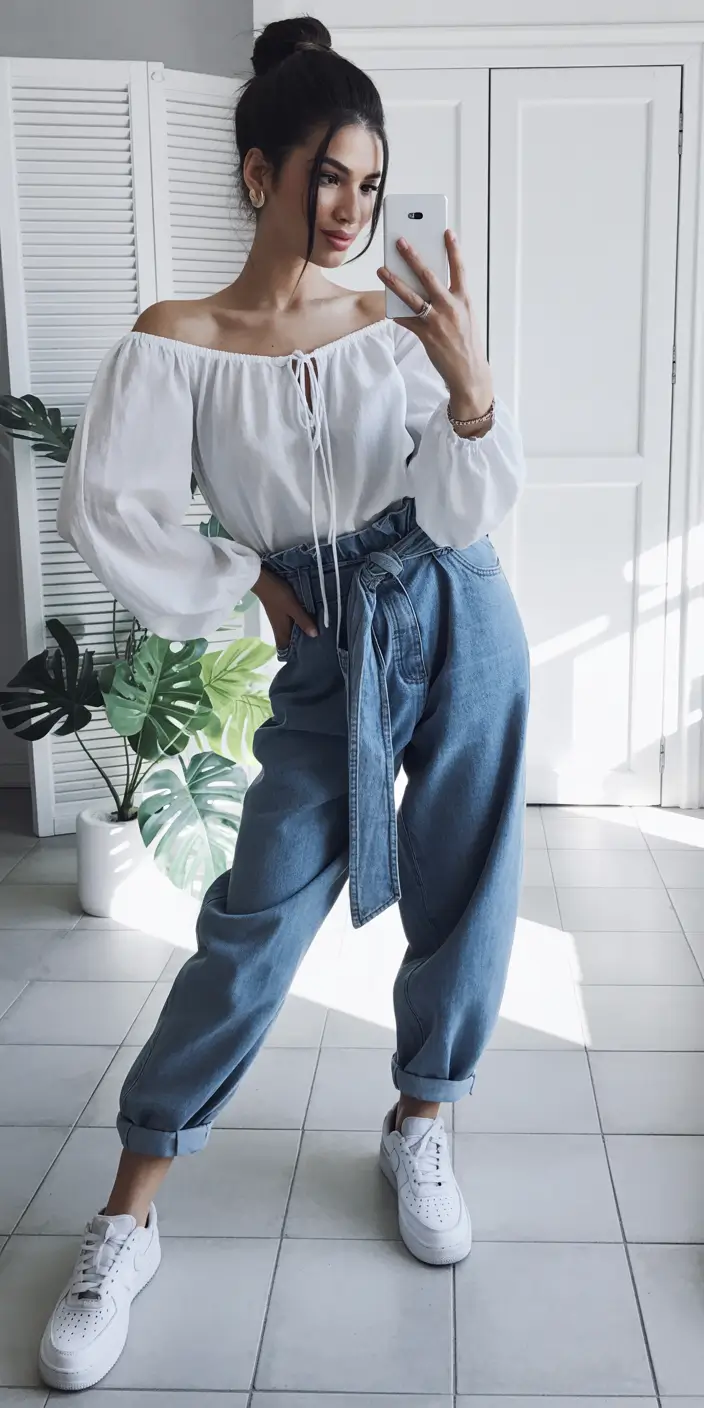 jeans outfits women Soft Romance with Modern Denim