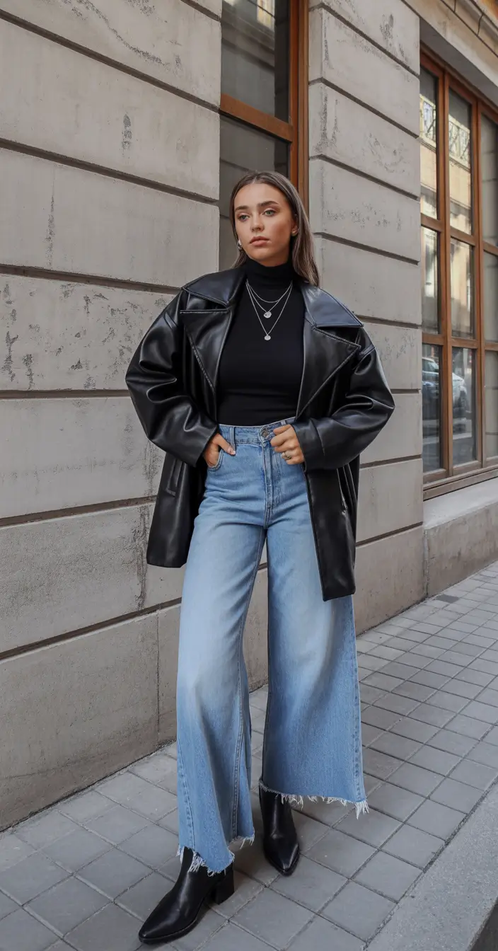 jeans outfits women Leather Power Mood