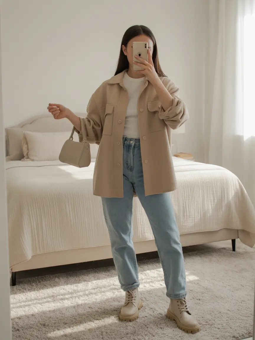 jeans outfits ideas Warm Neutrals and Denim Calm