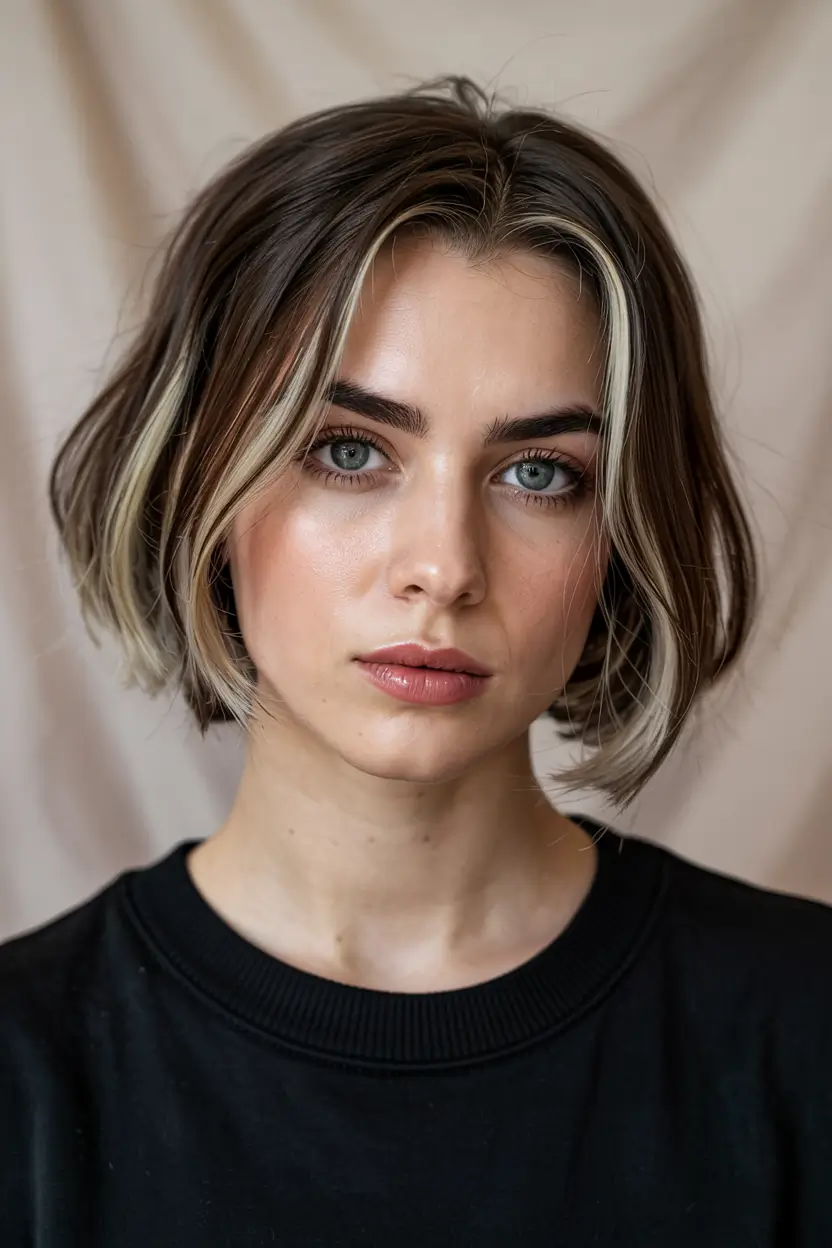 choppy bob haircuts 2026 contrast face-framing bob