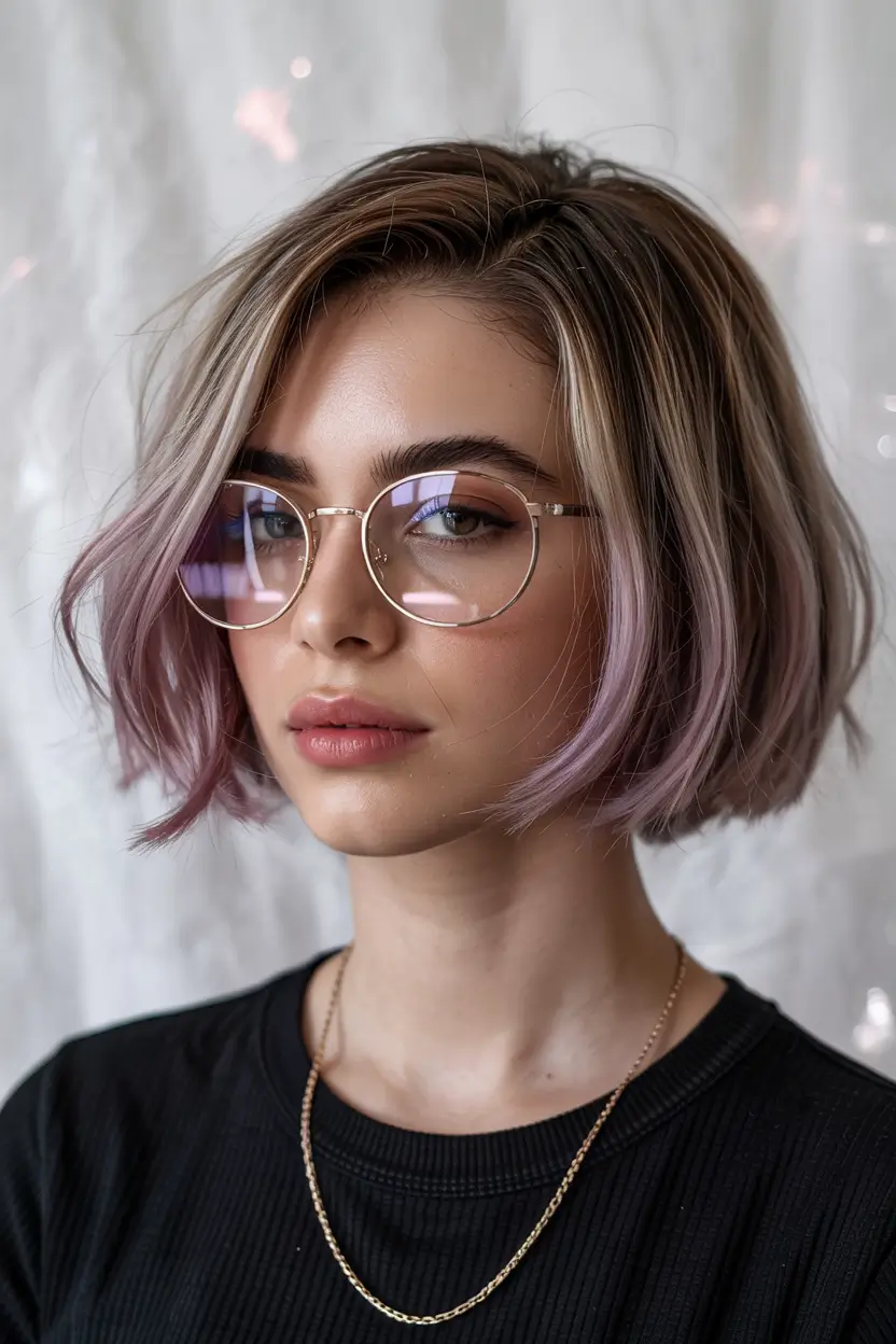 choppy bob haircuts 2026 blended bob with pastel tones