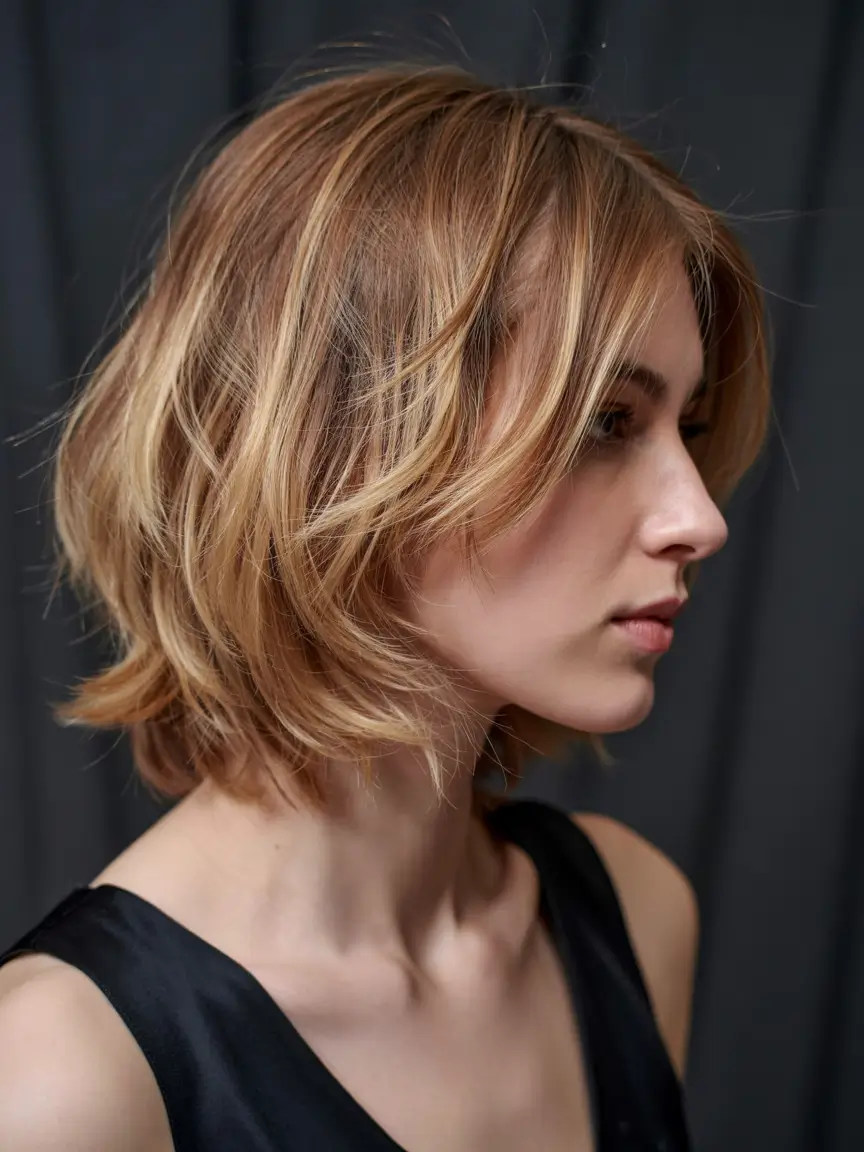 choppy bob haircuts 2026 sunlit layered bob