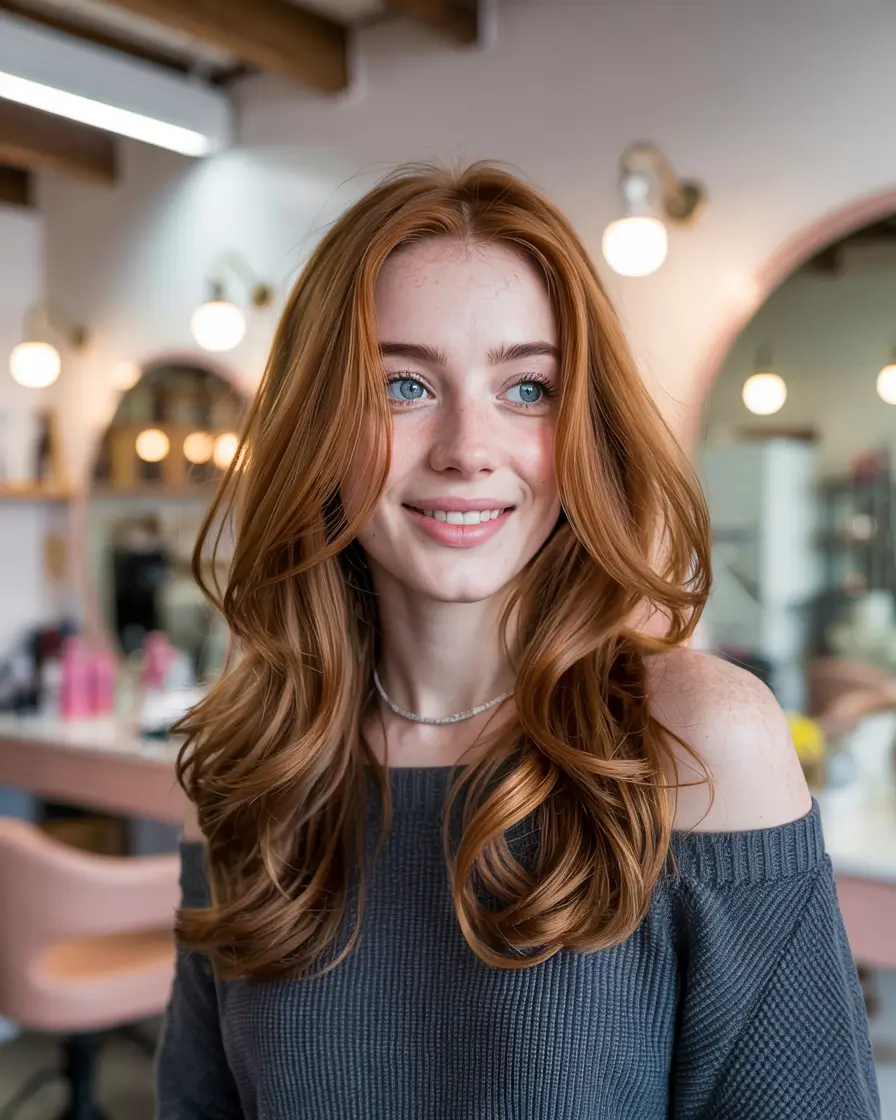 haircuts for long hair 2026 Copper Glow Layers