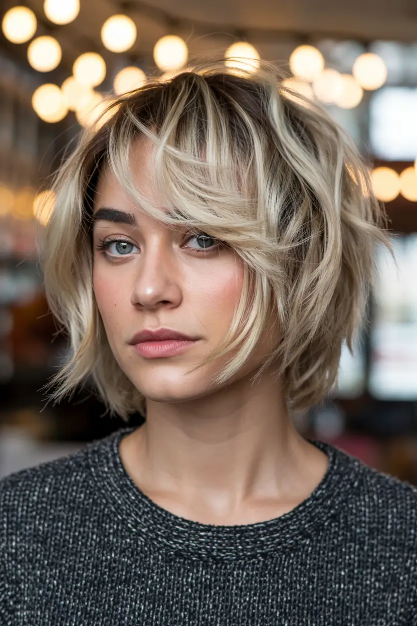 haircuts for thin fine hair short 2026 Modern Short Bob with Tousled Texture