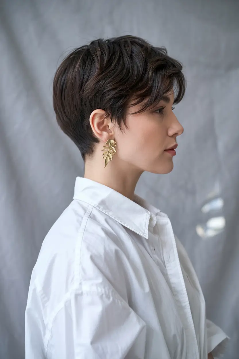 pixie haircuts Minimalist Espresso Elegance
