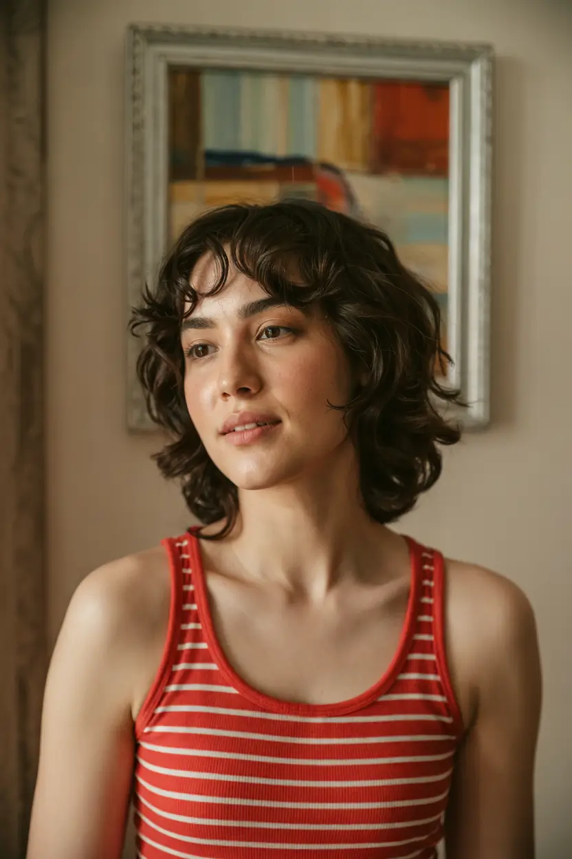 short haircuts for curly hair Curly Shag With Soft Layers