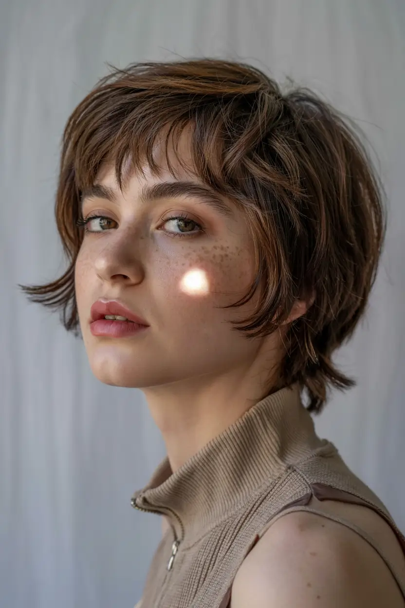 Korean short haircuts with bangs Soft Korean-Inspired Shag