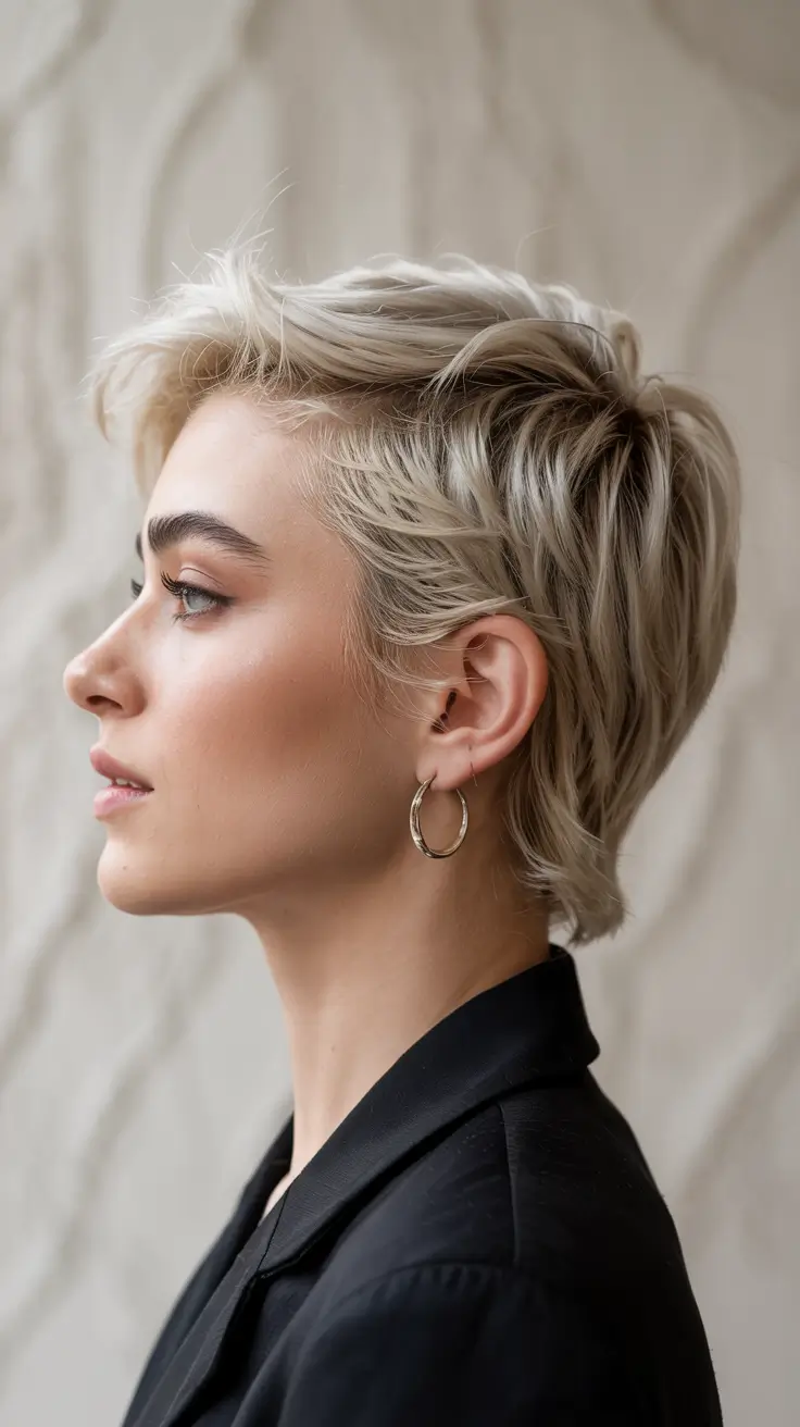 short haircuts for fine flat hair Platinum Crop With Movement