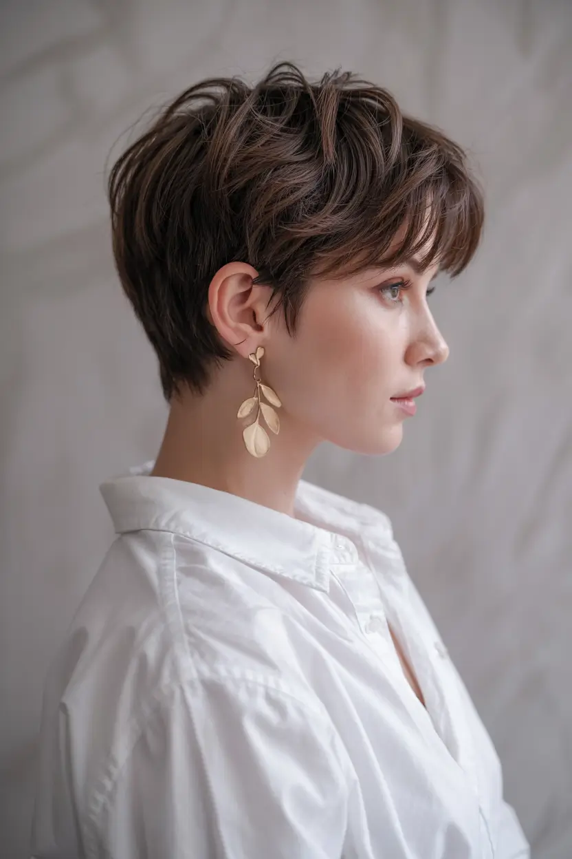 short haircuts for fine hair Elegant Pixie With Natural Texture